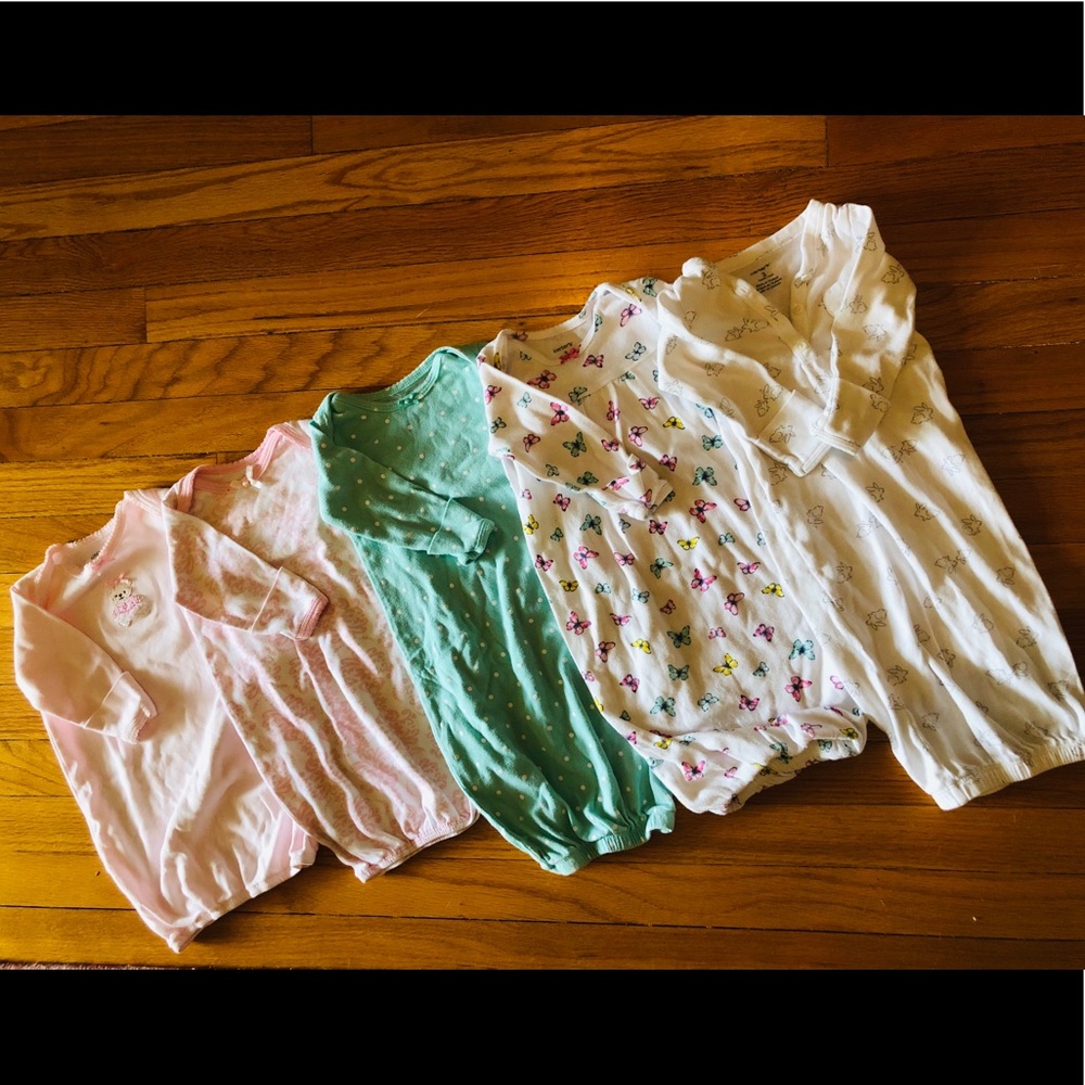 BUNDLE Baby Girl Sleeper Gowns